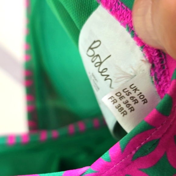 BODEN PATTERNED PINK AND GREEN ONE PCE SWIMSUIT SIZE 6R - Picture 4 of 4